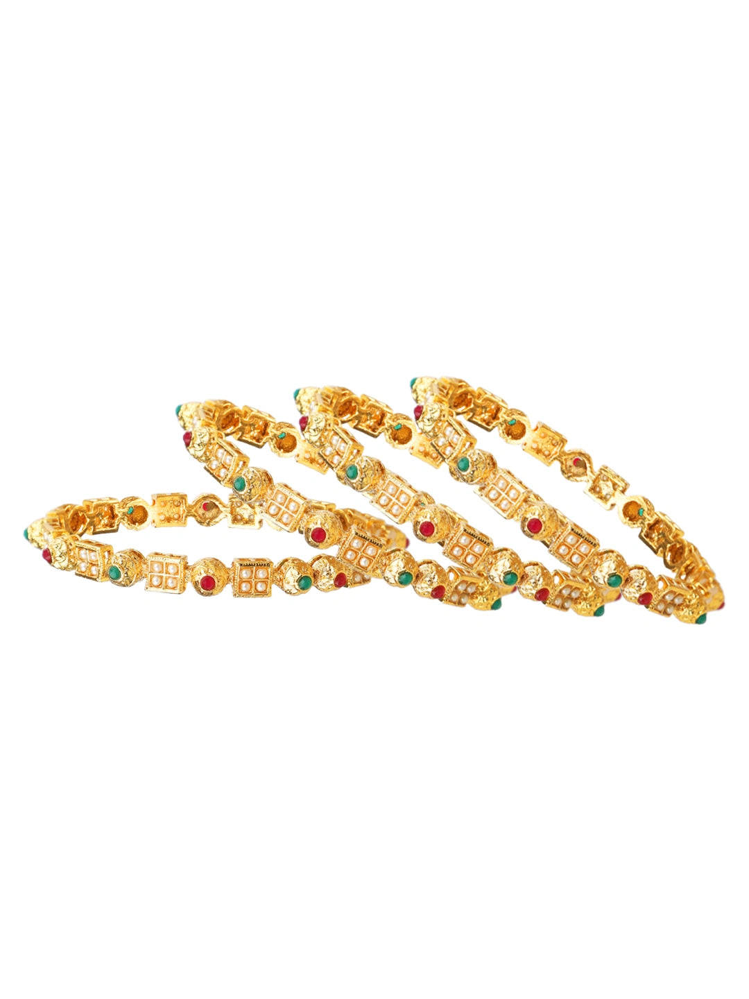 Gold Plated Traditional 4Pc Bangle